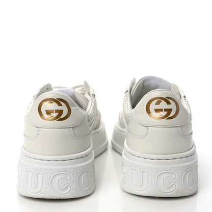 Gucci Calfskin GG Tennis Embossed Perforated Womens Platform 55mm Sneakers 39.5 Great White 5 of 9