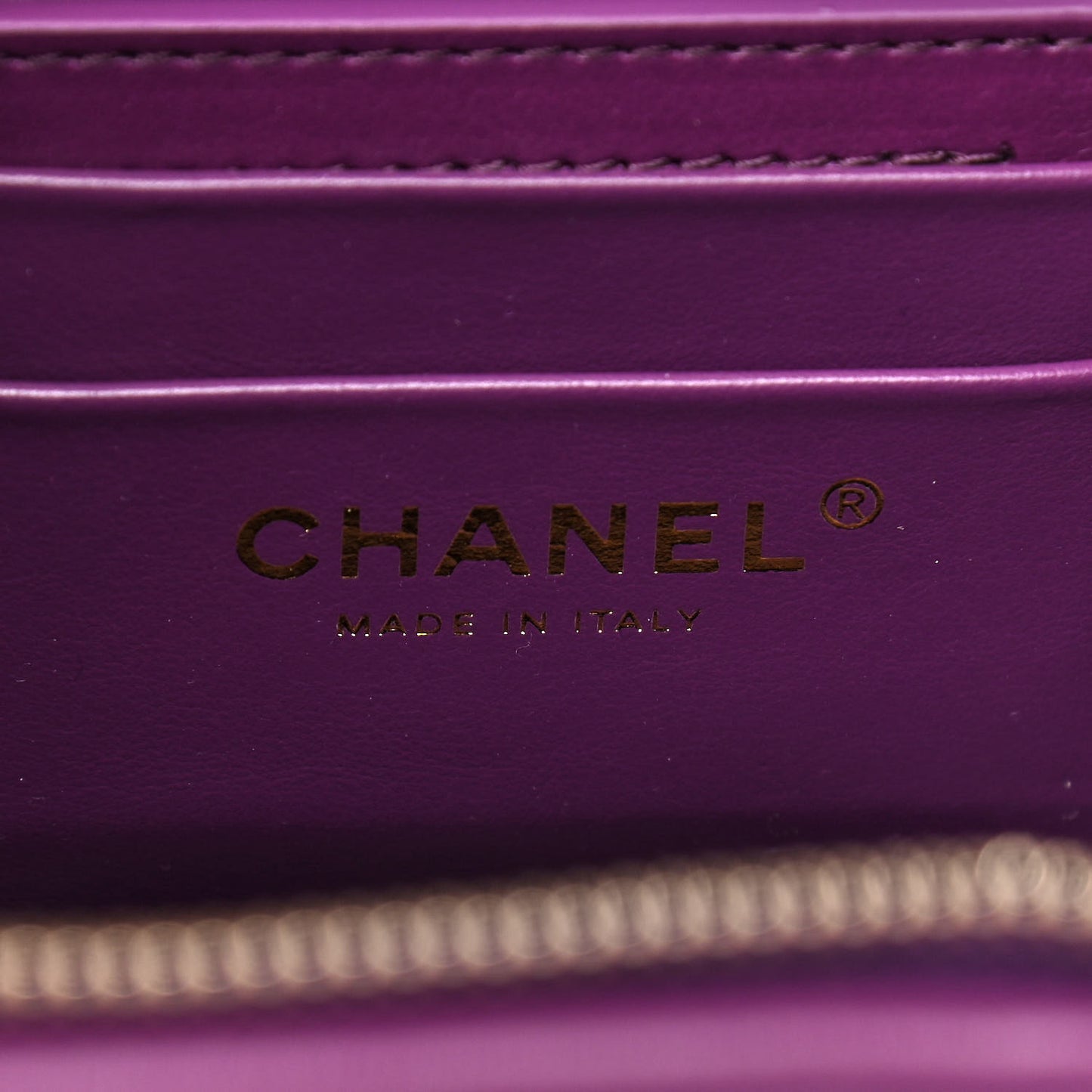 Shearling Lambskin Quilted Small Vanity Case Purple