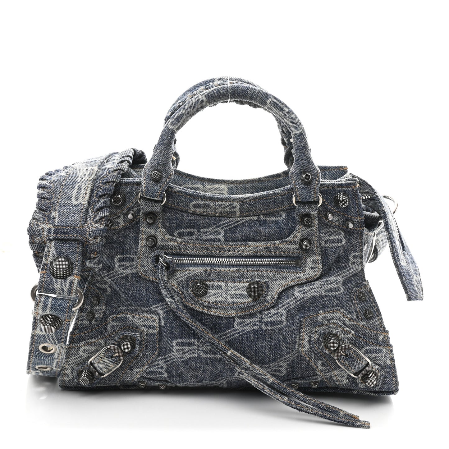 Denim BB Monogram Neo Cagole Handbag XS Blue