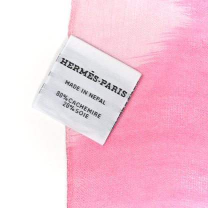 Hermes Silk Cashmere Icat H Net Shawl 140 Rose Pale Fuchsia 2 of 3