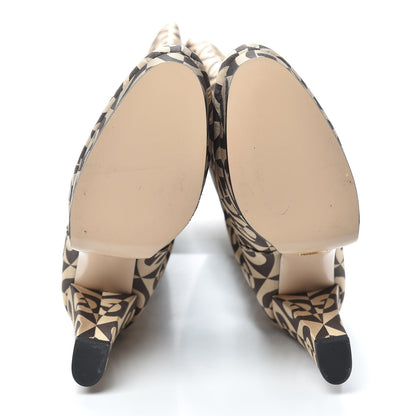 Gucci Fabric G Rhombus Print Platform Boots 37 Beige Cocoa 6 of 6