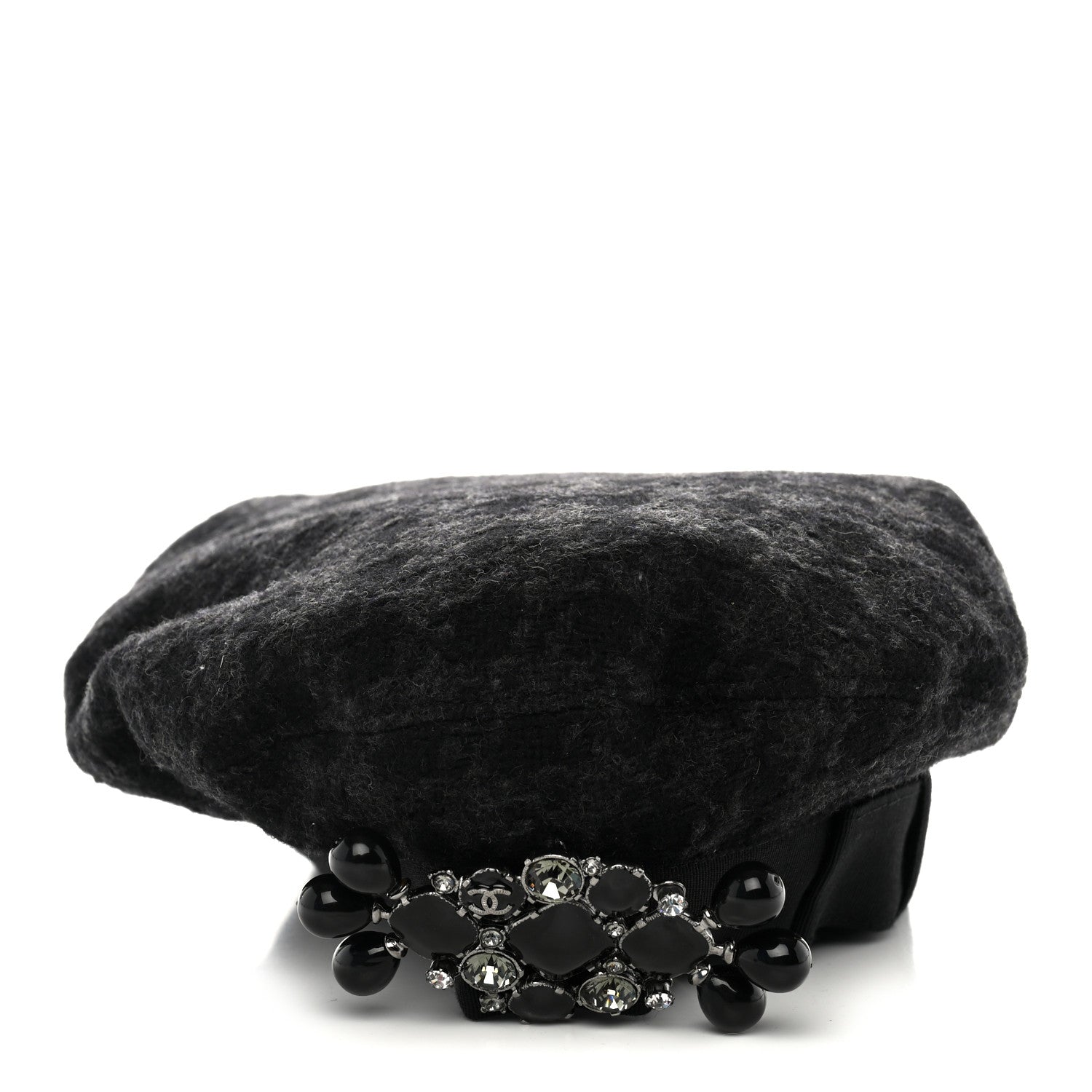 Chanel Cashmere Gripoix CC Beret M Black 1 of 7