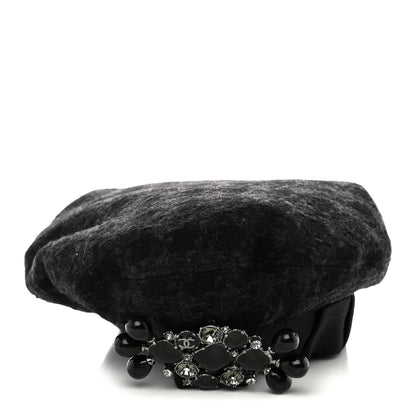 Chanel Cashmere Gripoix CC Beret M Black 1 of 7