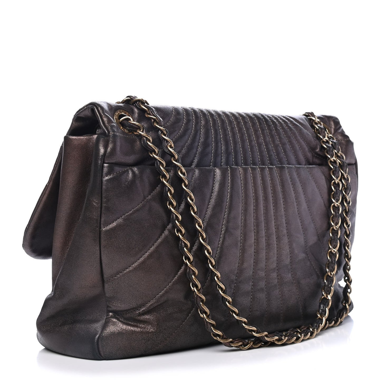 Calfskin XL Degrade Flap Bronze