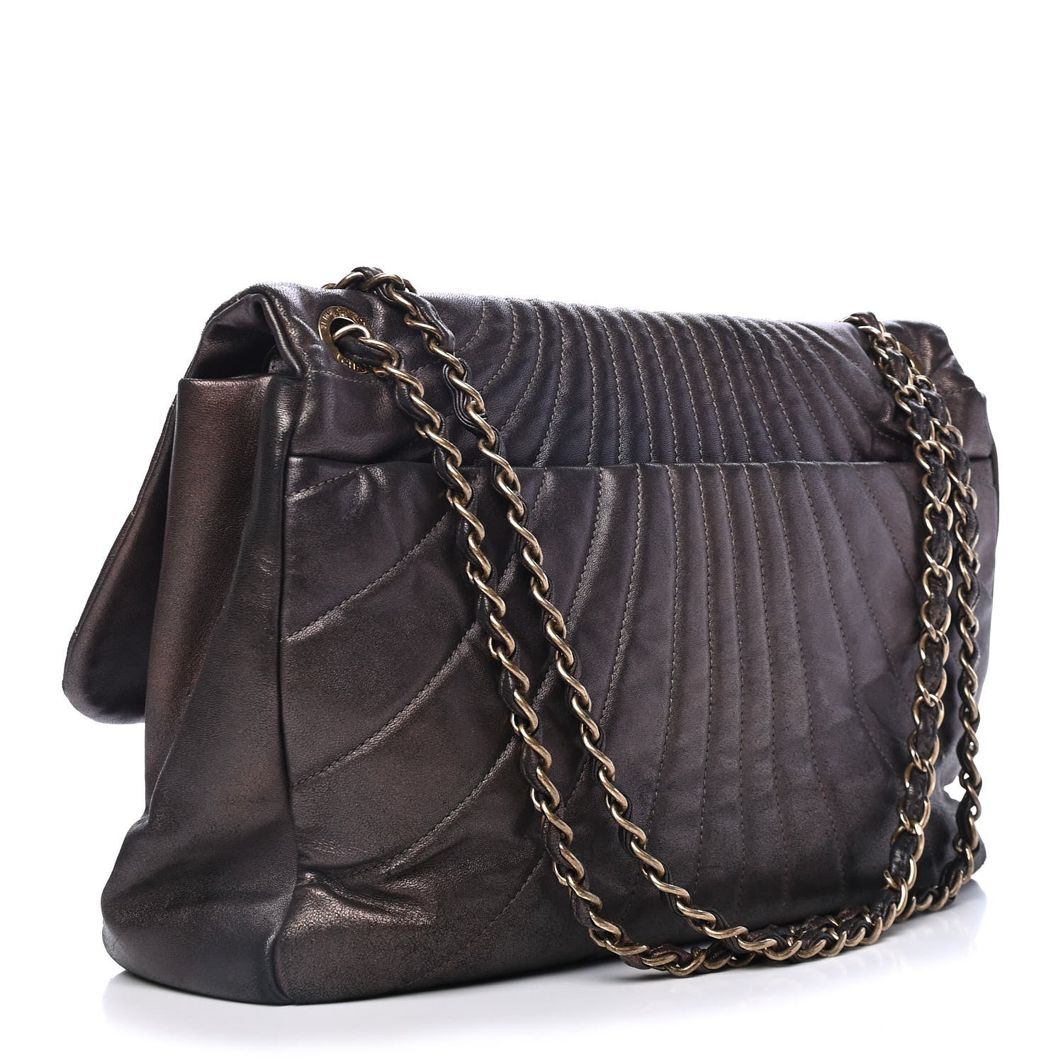 Chanel Calfskin XL Degrade Flap Bronze 2 of 5