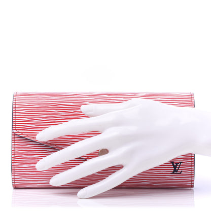 Louis Vuitton Epi Sarah Wallet NM Denim Red 2 of 12