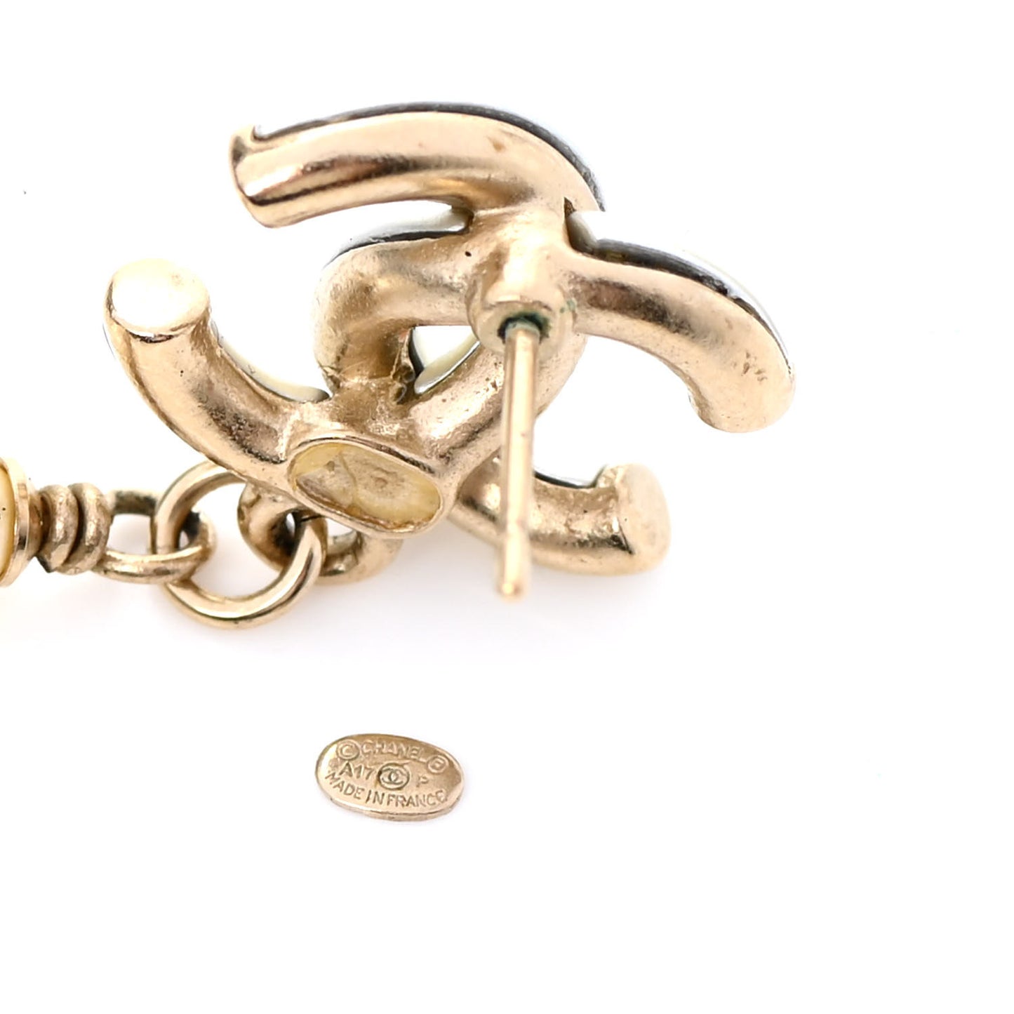 Crystal Mini CC Earrings Gold