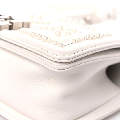 Chanel Calfskin Pearl Chevron Small Boy Flap White 9 of 18