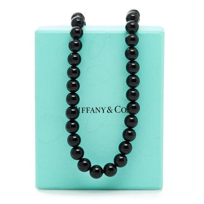 Tiffany Sterling Silver Black Onyx Bead Toggle Necklace 6 of 6