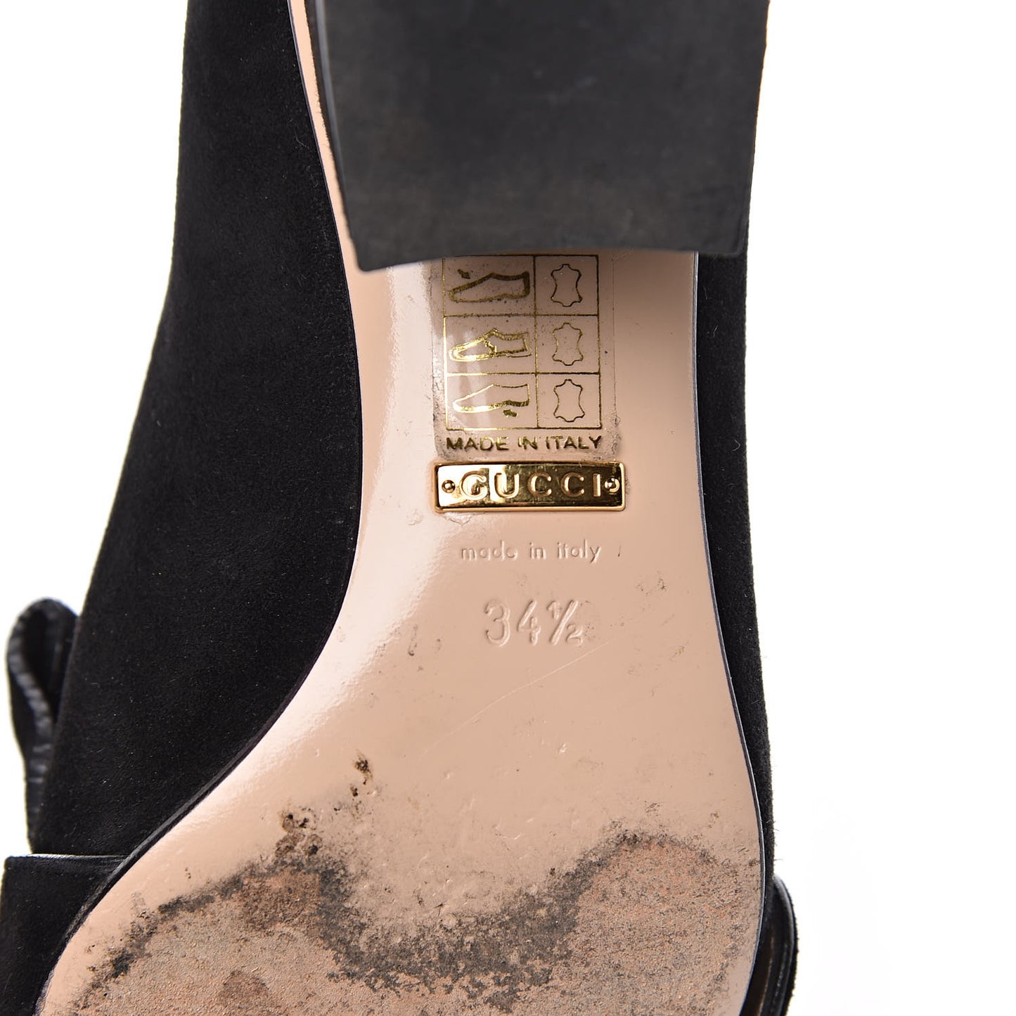 Kid Scamosciato GG Marmont Fringe 50mm Loafer Pumps 34.5 Black