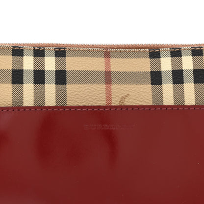 Burberry Haymarket Check Small Crossbody Clutch Bag Red 8 of 15