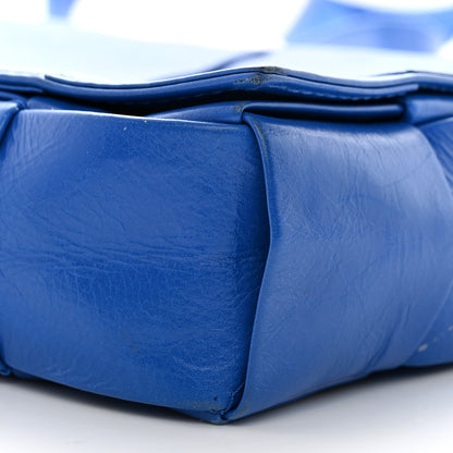 Bottega Veneta Paper Calfskin Maxi Intreccio Cassette Crossbody Bag Cobalt 10 of 10
