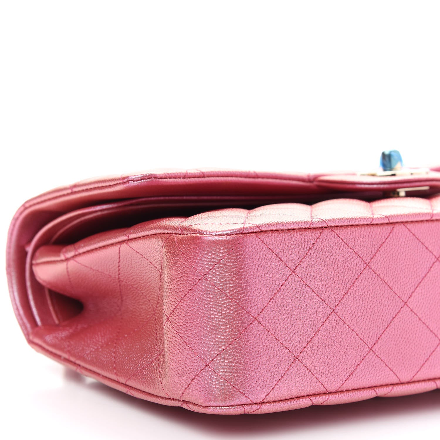 Chanel Iridescent Caviar Quilted Medium Double Flap Dark Pink 8 of 9