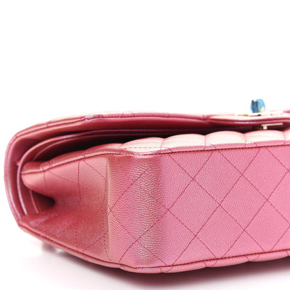 Chanel Iridescent Caviar Quilted Medium Double Flap Dark Pink 8 of 9