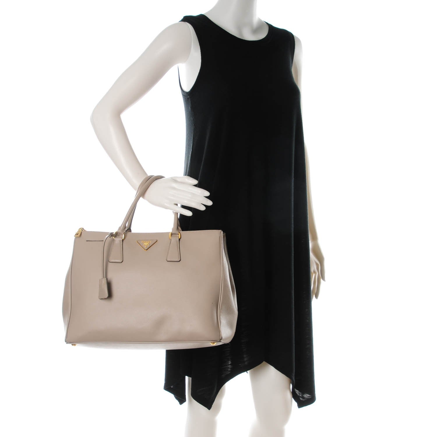 Prada Saffiano Medium Galleria Double Zip Tote Pomice 2 of 11