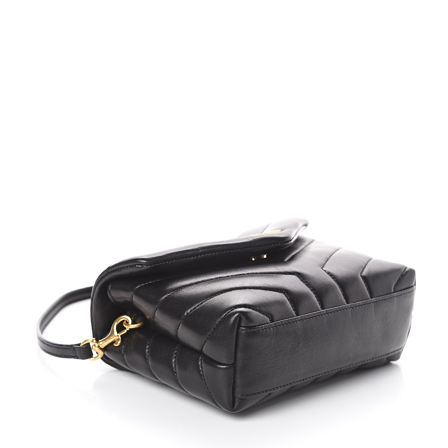 Saint Laurent Calfskin Y Quilted Monogram Toy Loulou Crossbody Bag Black 3 of 8