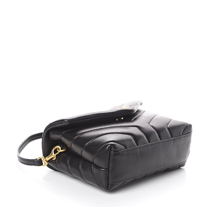Saint Laurent Calfskin Y Quilted Monogram Toy Loulou Crossbody Bag Black 3 of 8