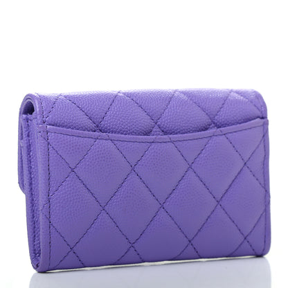 Chanel Caviar Quilted Flap Card Holder Wallet Purple 3 of 8