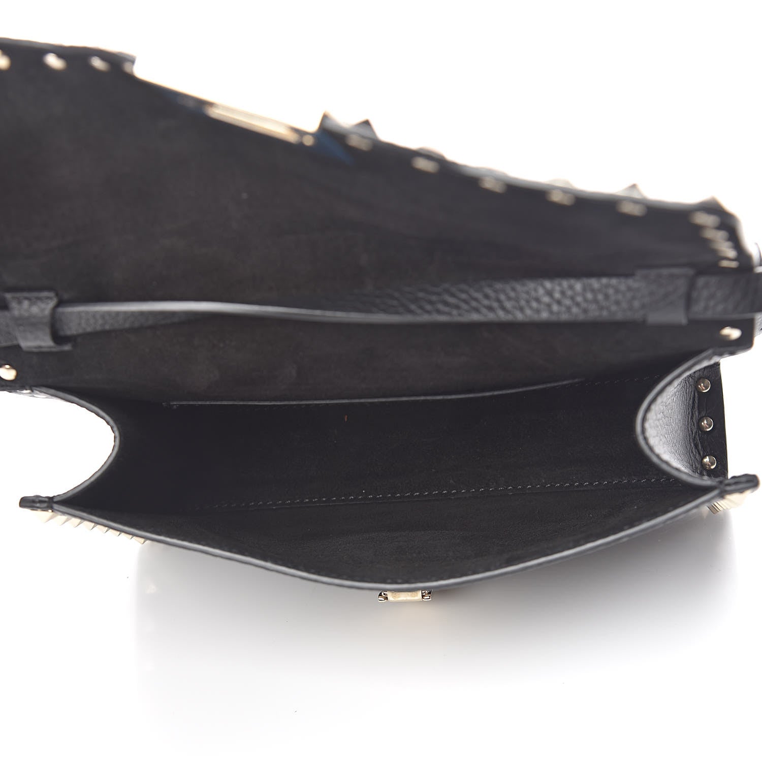 Valentino Garavani Pebbled Calfskin Medium Rockstud Flip Lock Crossbody Bag Black 5 of 9