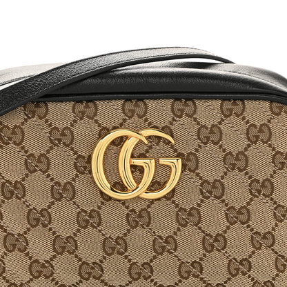 Gucci Monogram Matelasse Diagonal Small GG Marmont Chain Shoulder Bag Beige Black 8 of 11