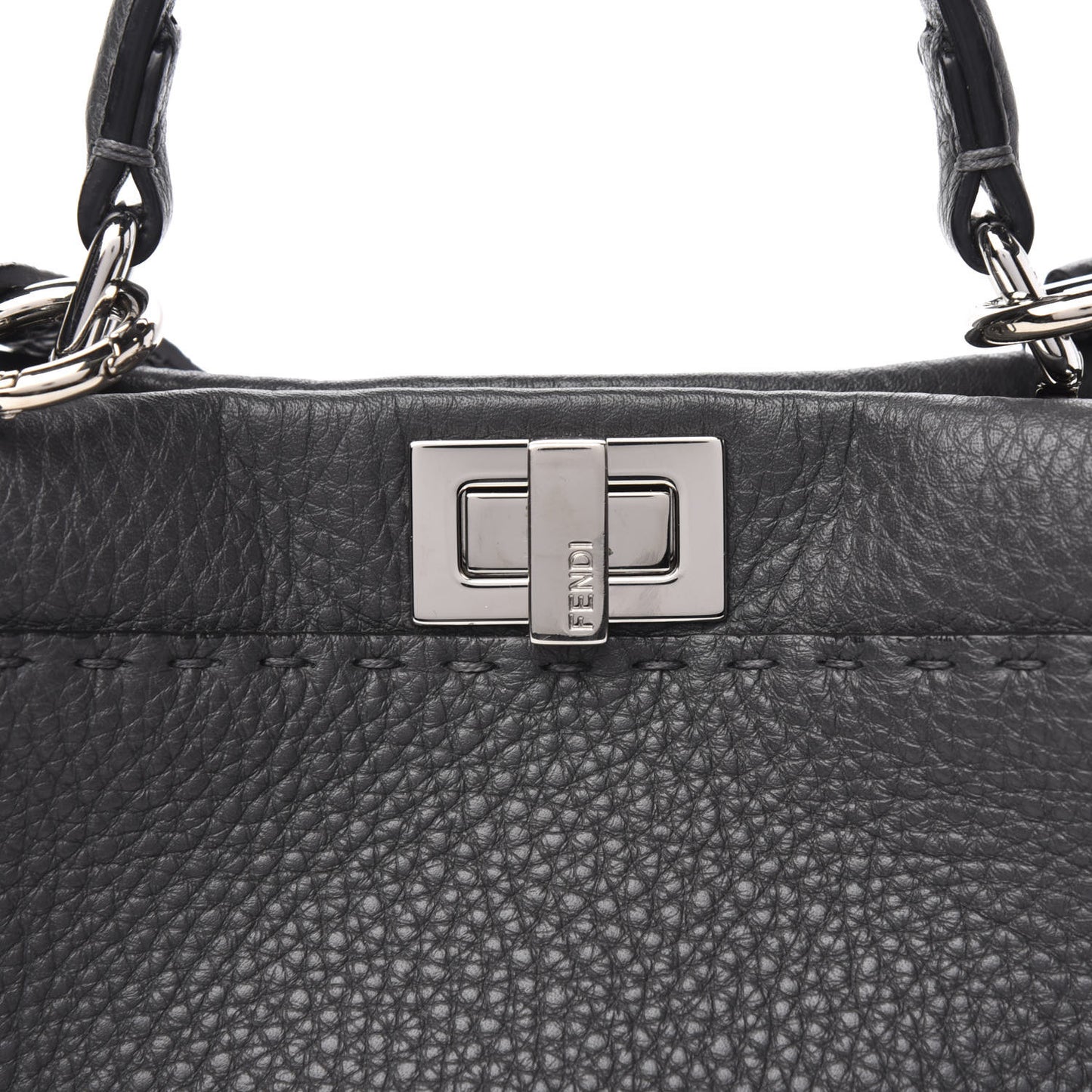 Cuoio Romano Selleria Bi-Color Mini Peekaboo Iconic Satchel Asfalto Latte