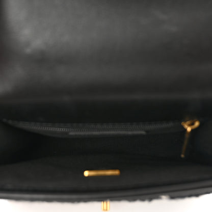Chanel Tweed School Memory Mini Top Handle Flap Black White 6 of 10