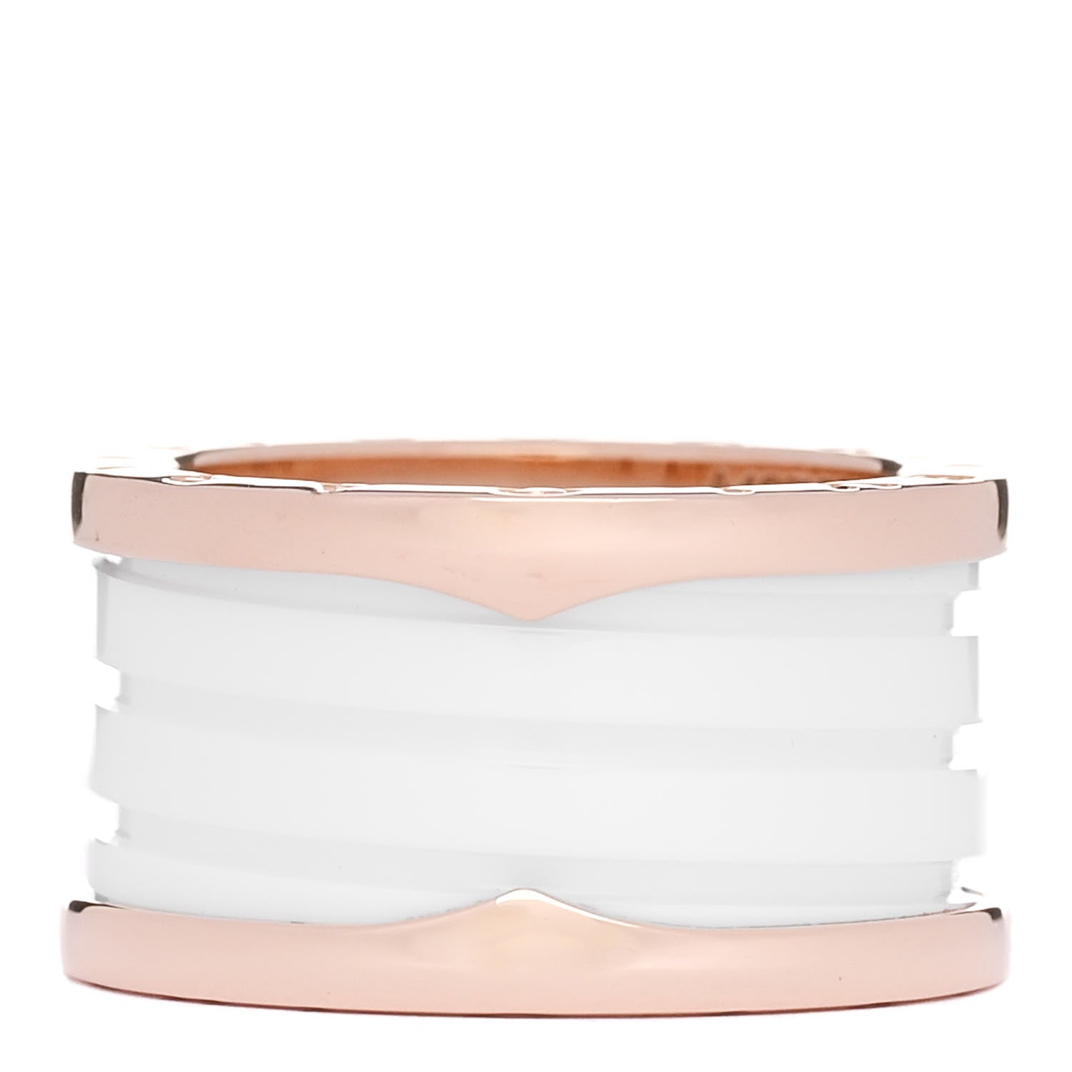 Bulgari 18K Rose Gold White Ceramic B.Zero1 Four-Band Ring 54 6.75 3 of 5
