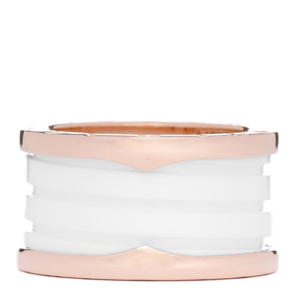 Bulgari 18K Rose Gold White Ceramic B.Zero1 Four-Band Ring 54 6.75 3 of 5