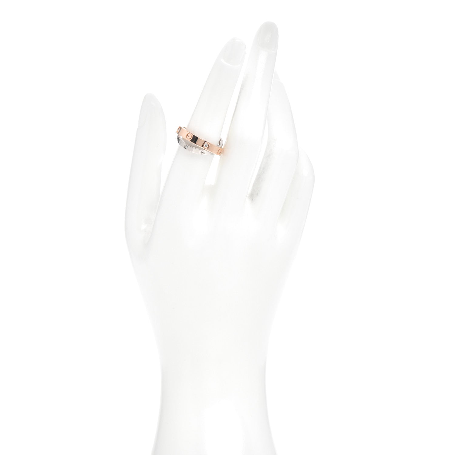 Cartier 18K Pink White Gold 6 Diamond LOVE Ring 53 6.25 2 of 5