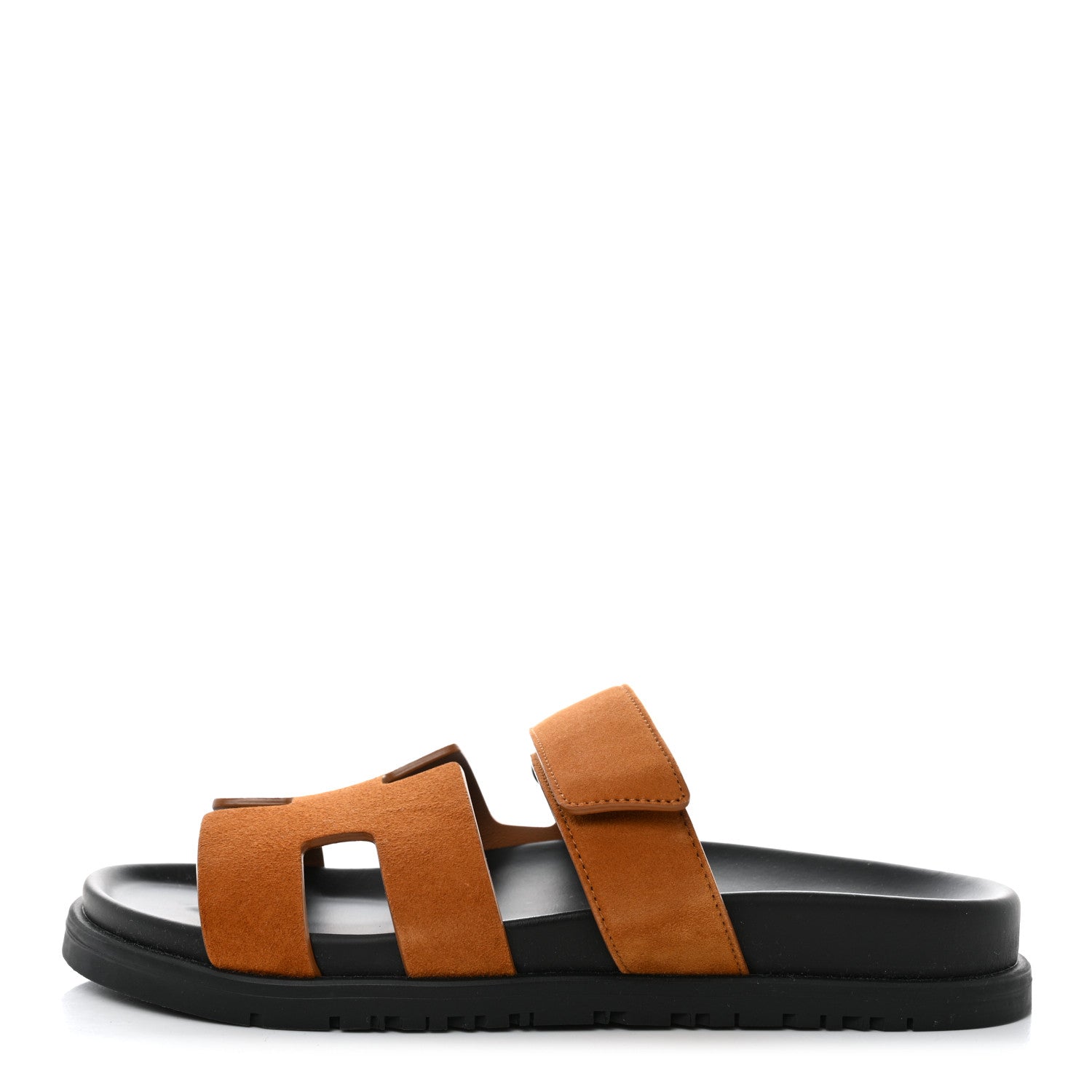 Hermes Suede Goatskin Womens Chypre Sandals 36.5 Naturel 1 of 9