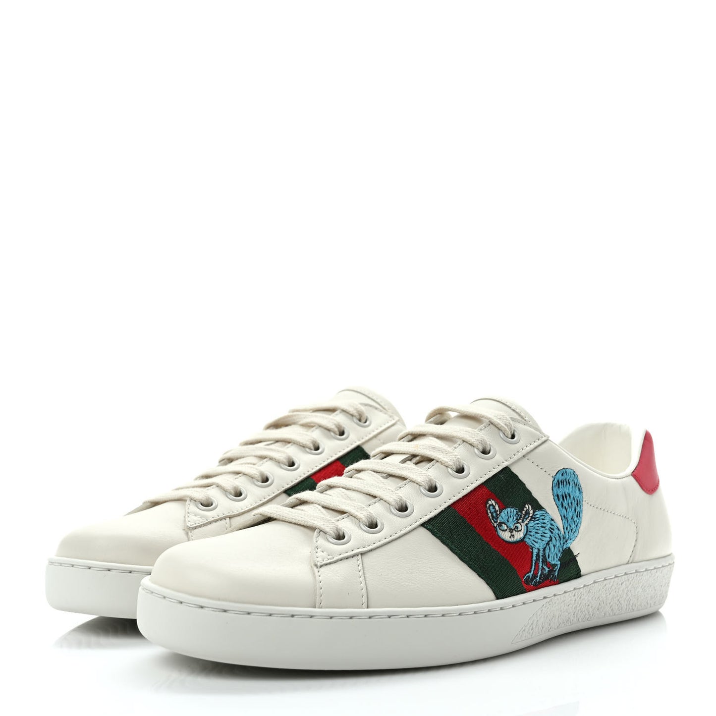 X FREYA HARTAS Calfskin Miro Soft Web Mythical Creature Embroidered Mens Ace Sneakers 6 New Mystic White