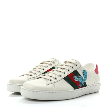Gucci X FREYA HARTAS Calfskin Miro Soft Web Mythical Creature Embroidered Mens Ace Sneakers 6 New Mystic White 3 of 10