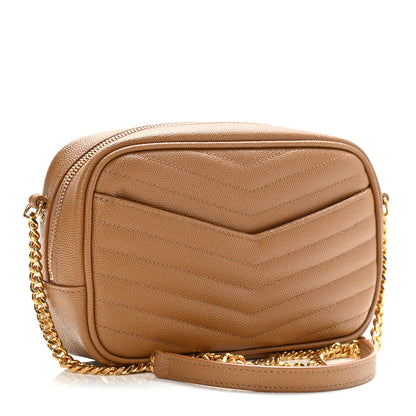 Saint Laurent Grain De Poudre Matelasse Monogram Mini Lou Camera Bag Dark Natural 3 of 9