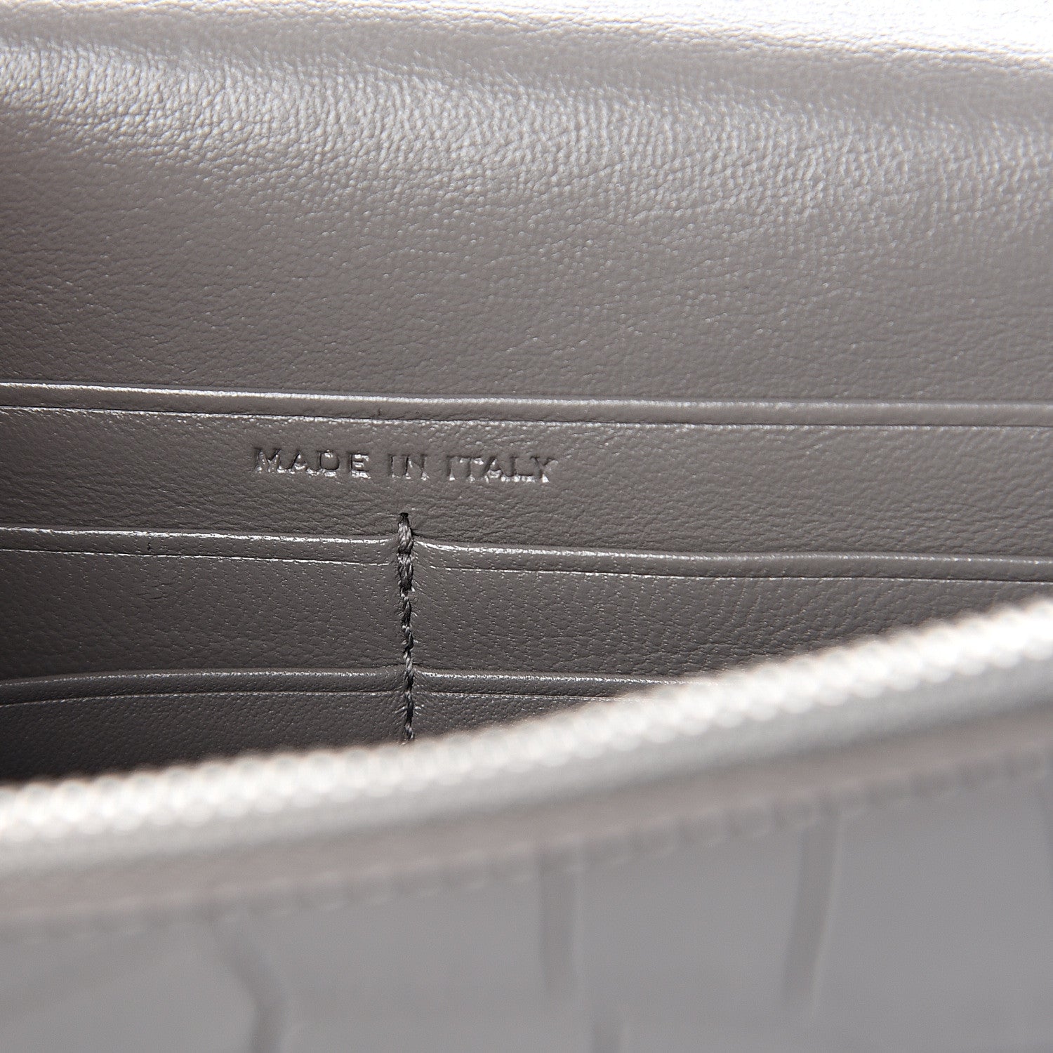 Saint Laurent Calfskin Crocodile Embossed Kate Monogram Tassel Chain Wallet Fog 6 of 9