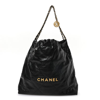 Chanel Shiny Calfskin Quilted Chanel 22 Black 1 of 11