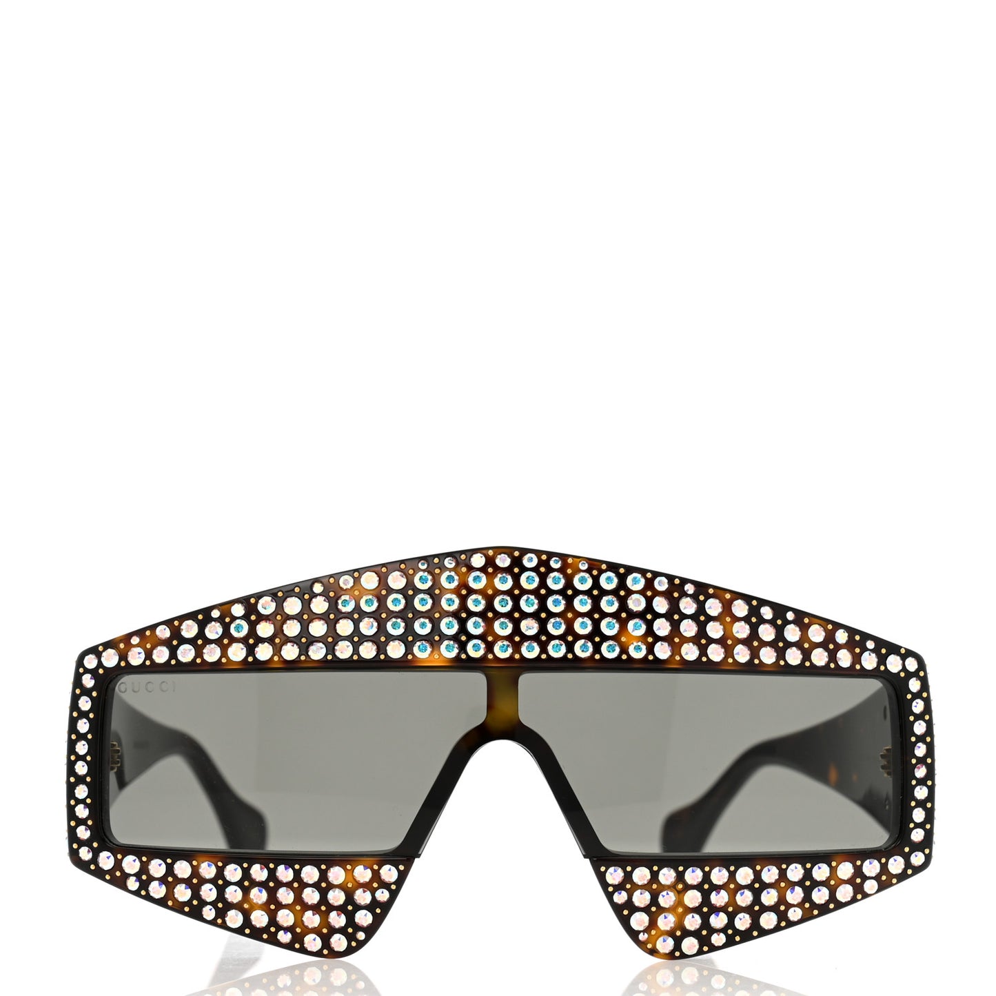 Crystal Rectangular Frame Sunglasses GG0357S Tortoiseshell