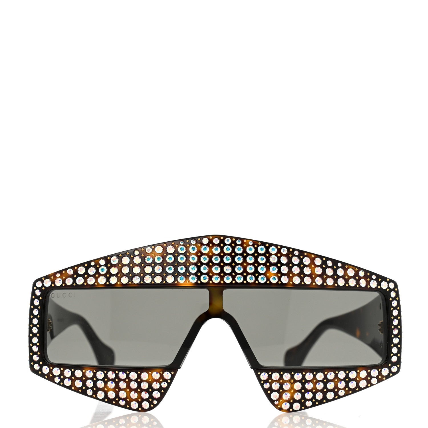 Gucci Crystal Rectangular Frame Sunglasses GG0357S Tortoiseshell 2 of 8
