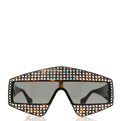 Gucci Crystal Rectangular Frame Sunglasses GG0357S Tortoiseshell 2 of 8