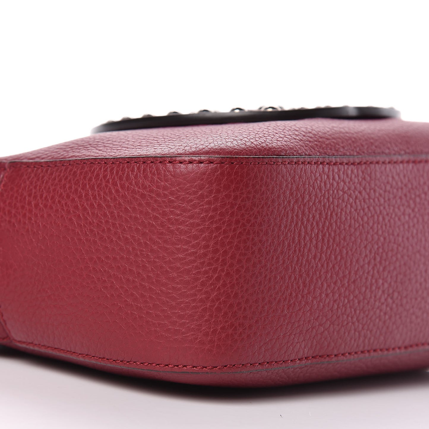 Pebbled Calfskin Studded Small Soho Disco Bag Soft Burgundy