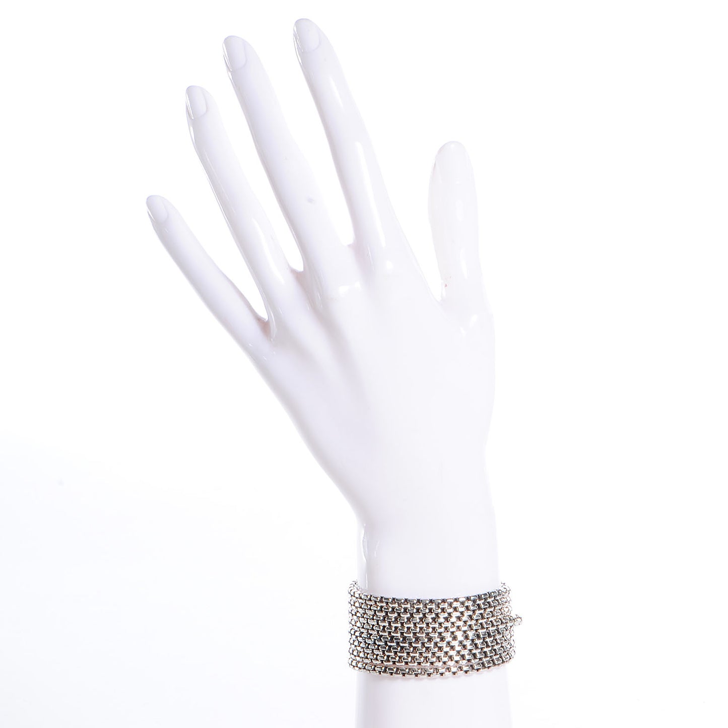 Sterling Silver Eight-Row Box Chain Bracelet
