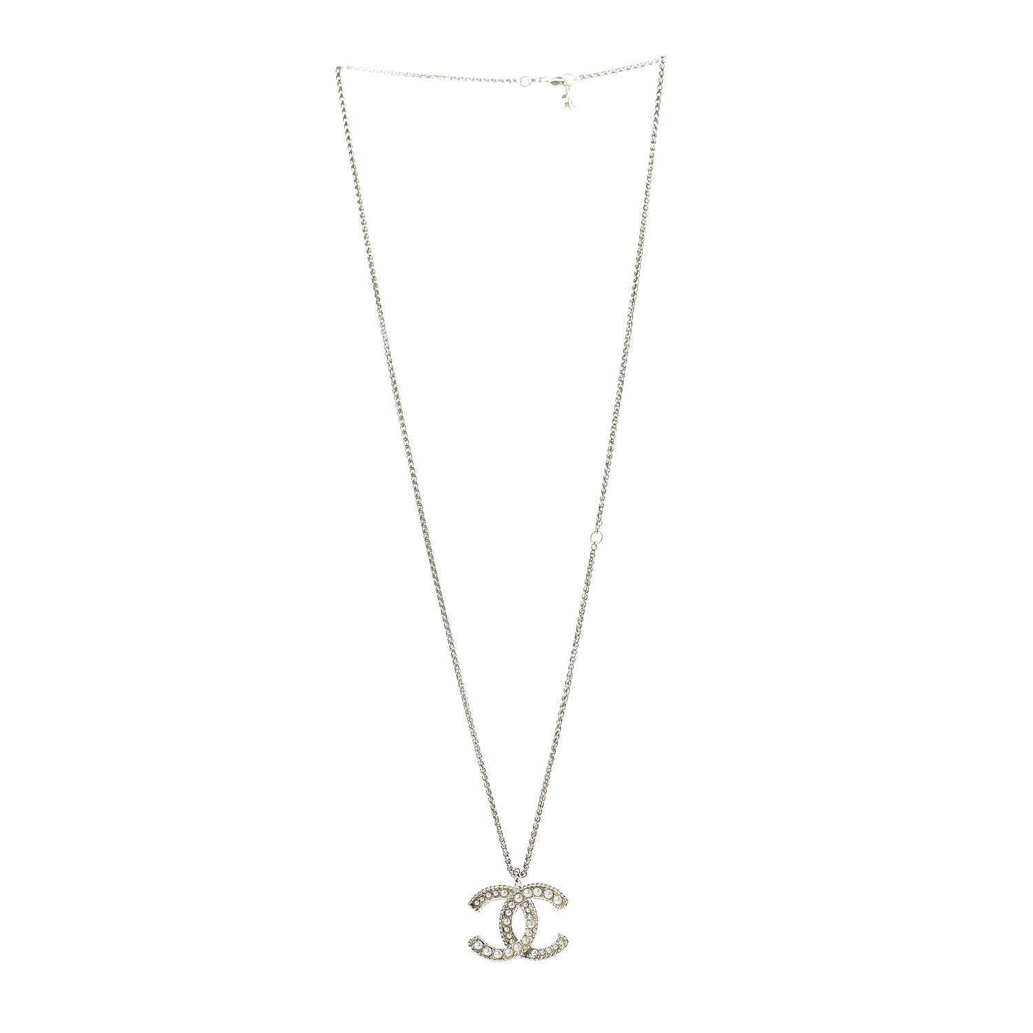 Chanel Pearl CC Pendant Necklace Gold 3 of 6