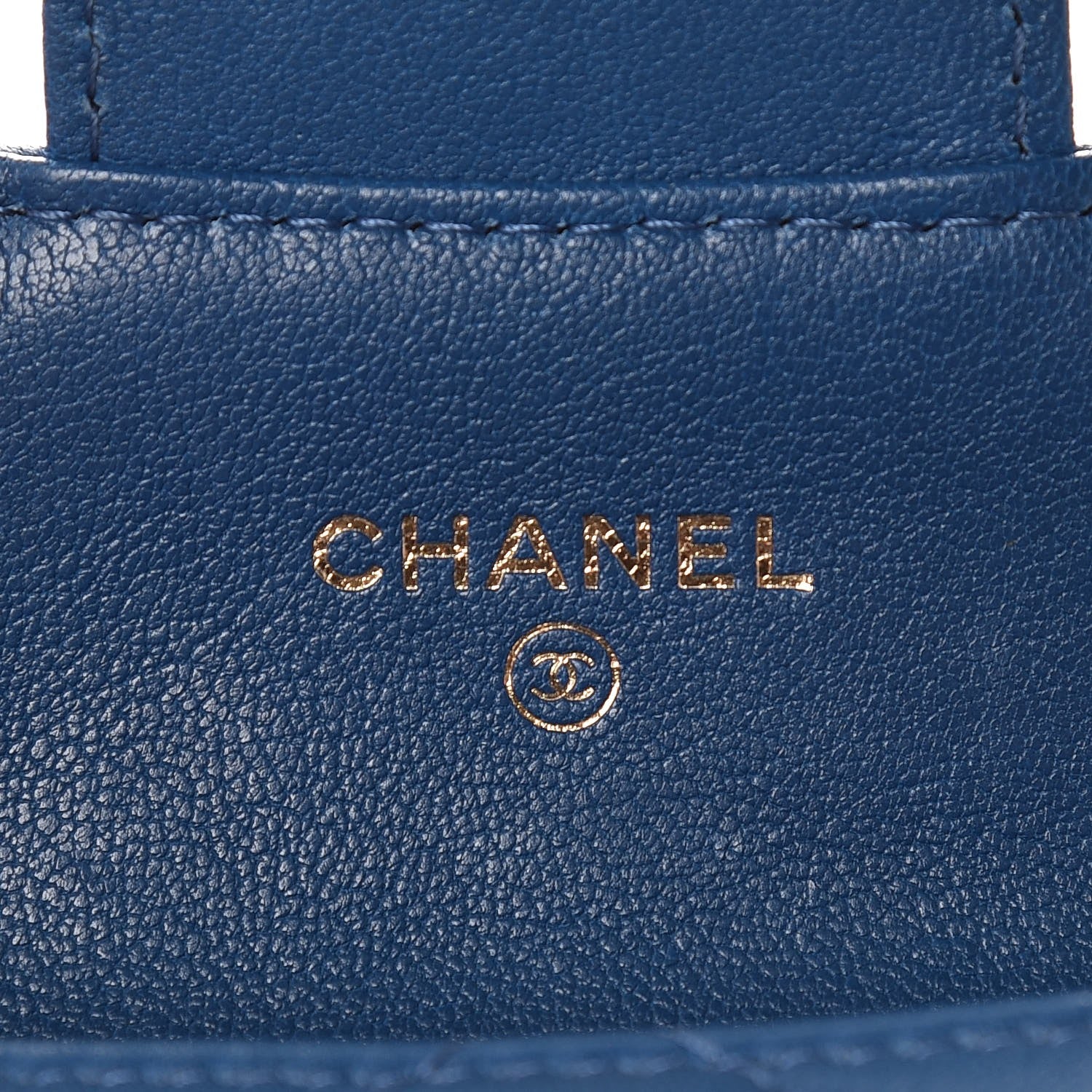 Chanel Sheepskin Chevron Quilted Reissue Card Holder Blue 6 of 12