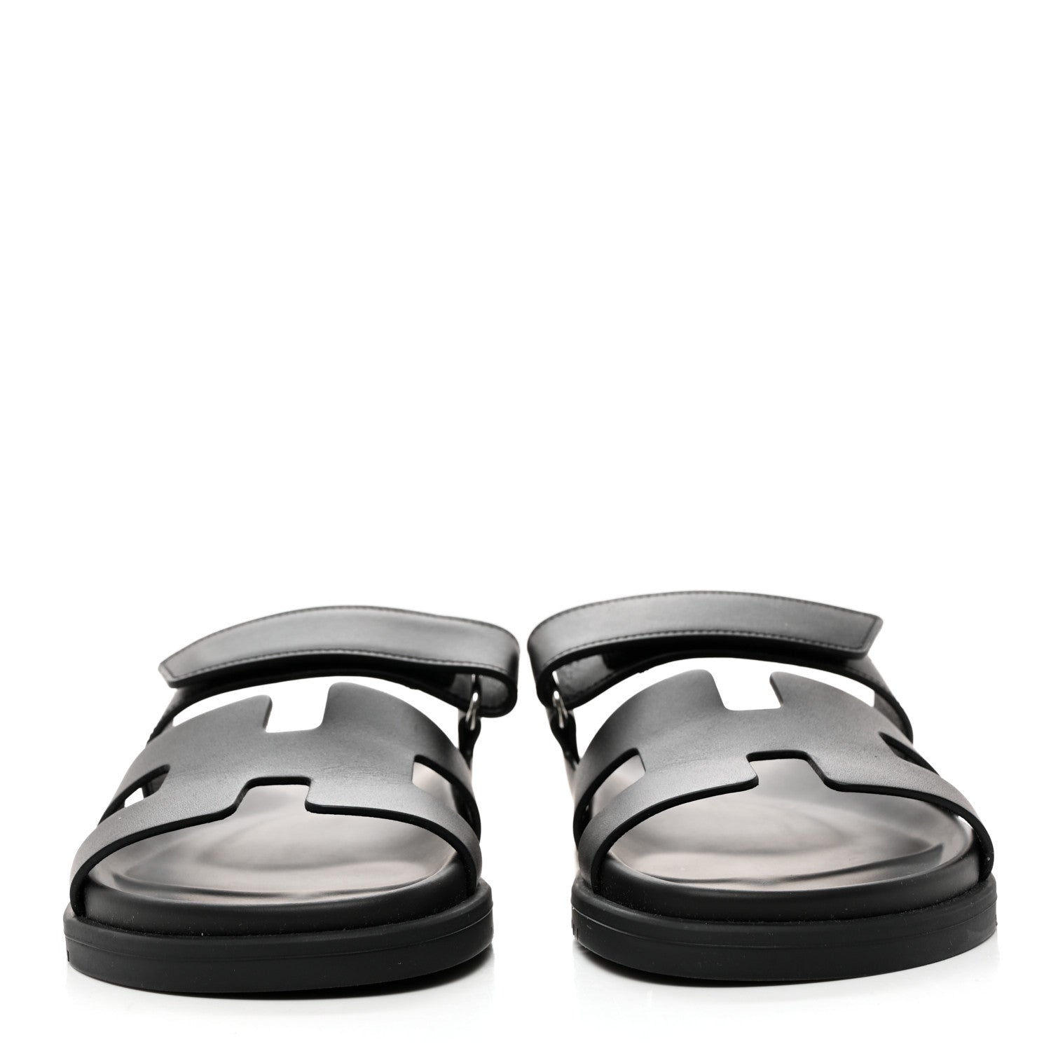 Hermes Calfskin Womens Chypre Sandals 37 Black 2 of 9