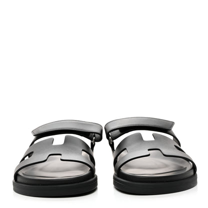 Hermes Calfskin Womens Chypre Sandals 37 Black 2 of 9