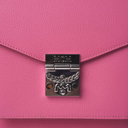 MCM Grained Calfskin Medium Patricia Park Avenue Satchel Sugar Pink 9 of 9