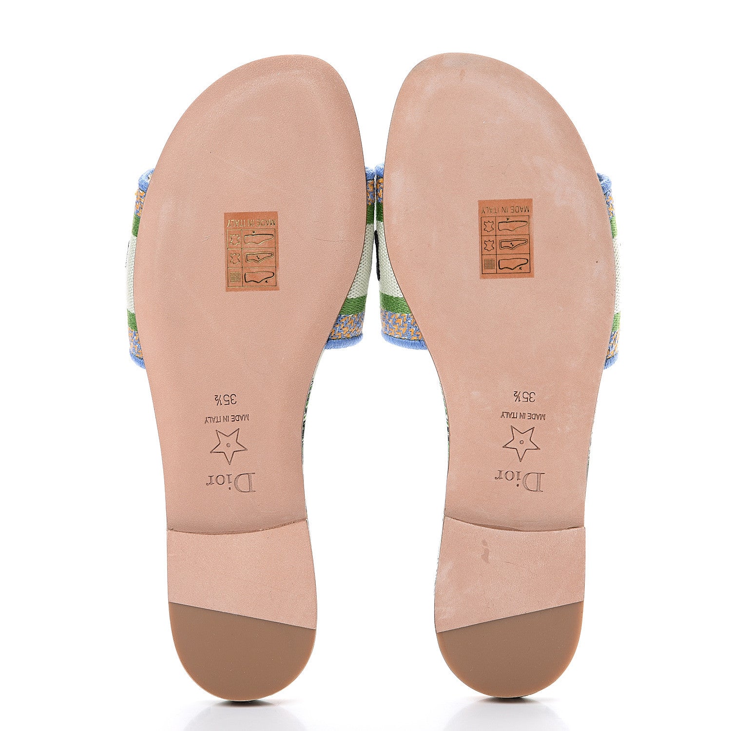 Christian Dior Canvas Embroidered Tropicalia Dway Mules Slide Sandals 35.5 Green 5 of 9