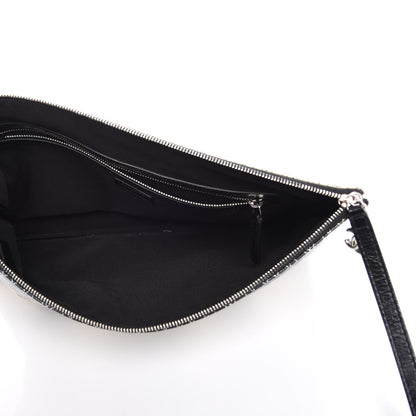 Chanel Coated Canvas Camellia Printed Pouch Black Beige 5 of 8