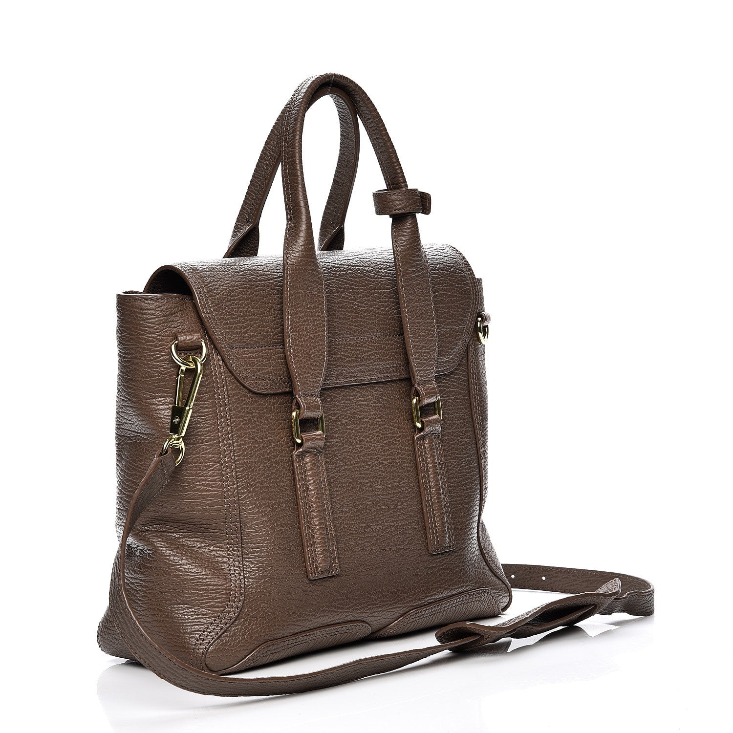 3.1 Phillip Lim 3.1 Textured Calfskin Medium Pashli Satchel Taupe 4 of 8