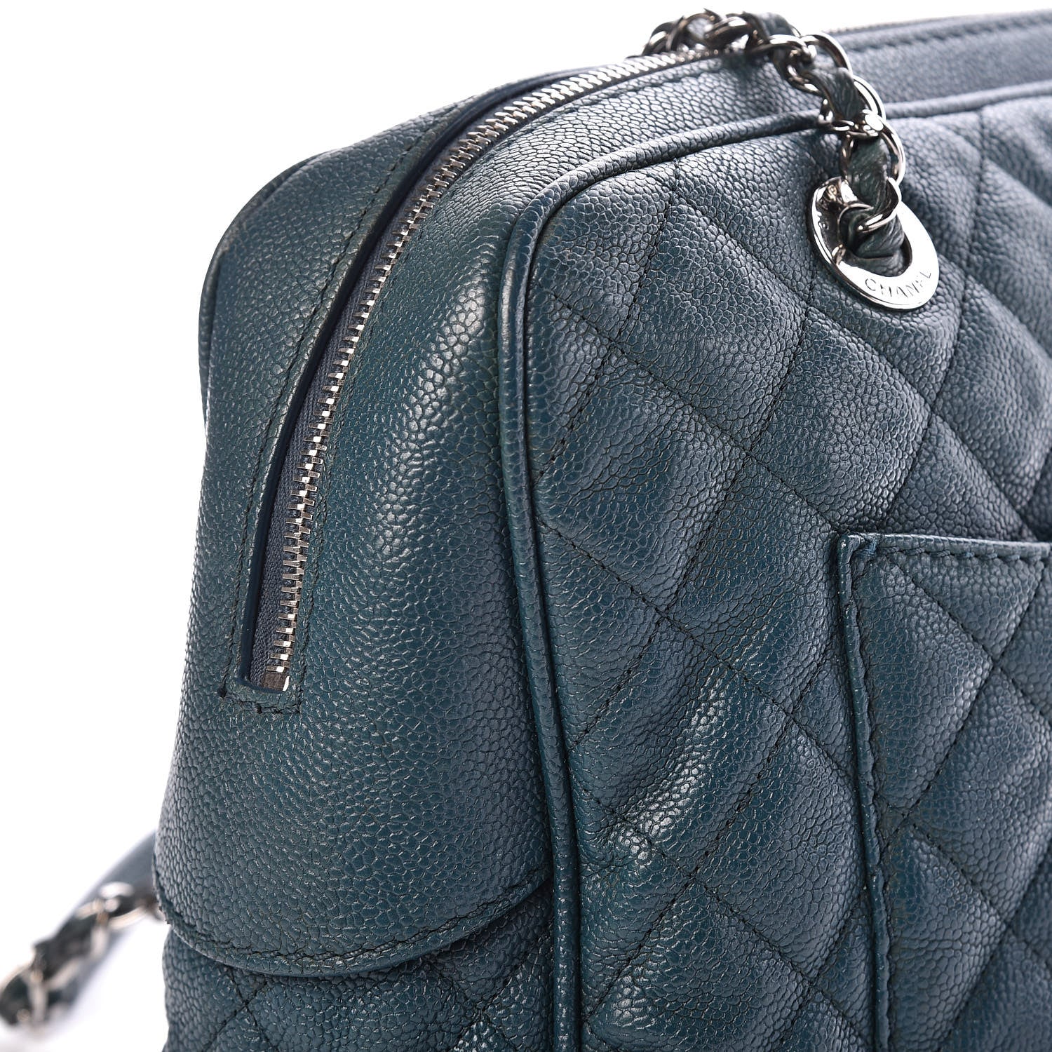 Chanel Caviar Quilted Large Paradoxal Camera Case Turquoise 14 of 20