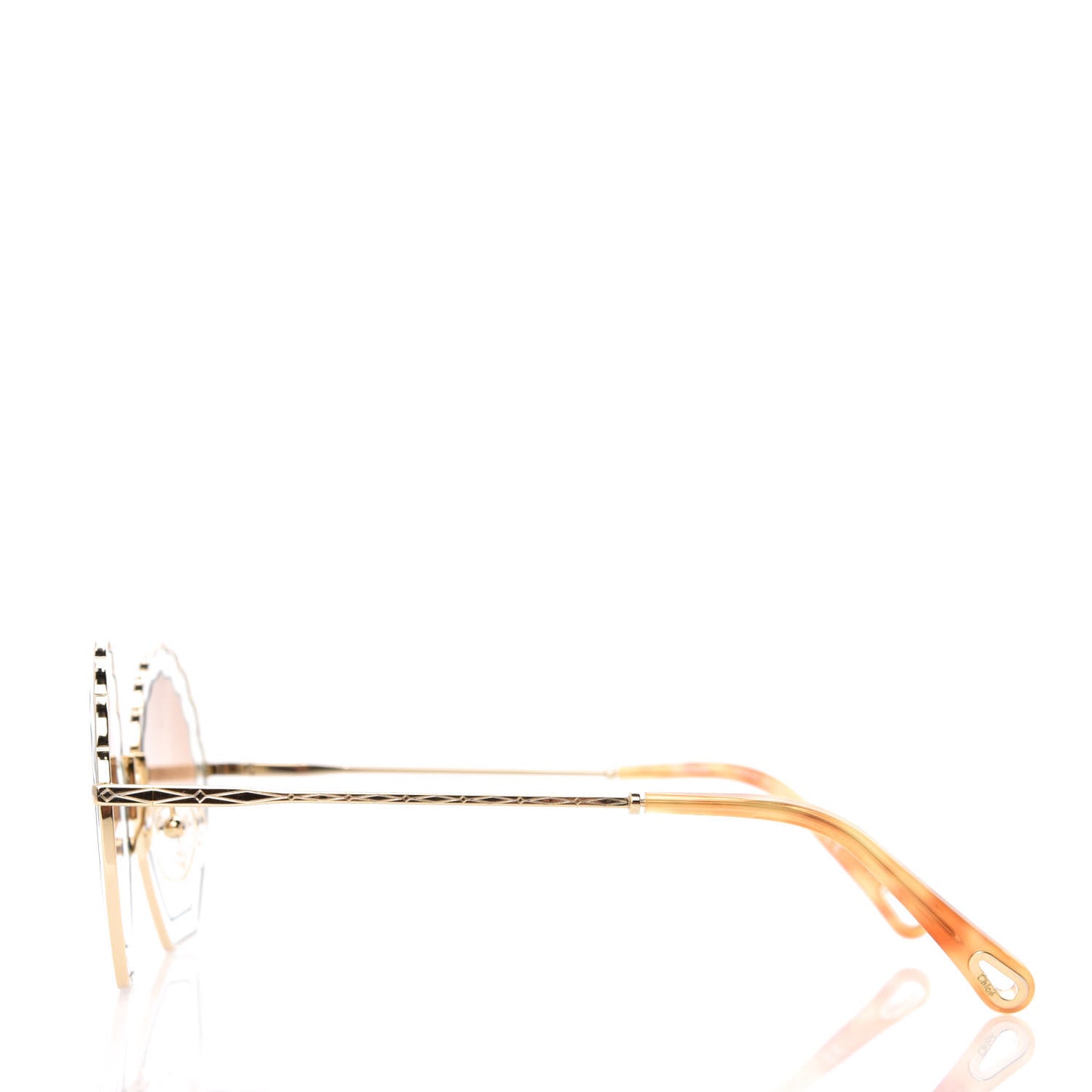 Metal Scalloped Sunglasses CE147S Gold Brown